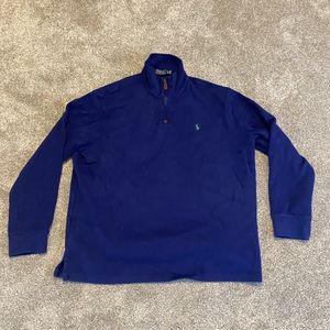 Polo Ralph Lauren Blue and Red Quarterzip Pullover Jacket Size XL